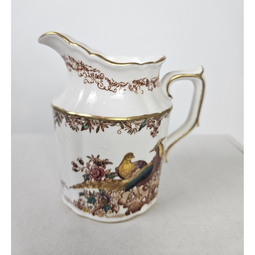 Royal Crown Derby‎ Creamer Pitcher Bone China Made in England Gold Trim Bird